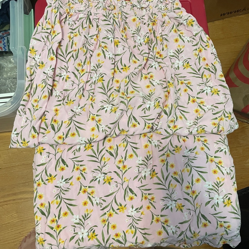 Old Navy Pink and Yellow Floral Maxi Skirt - Picture 2 of 3